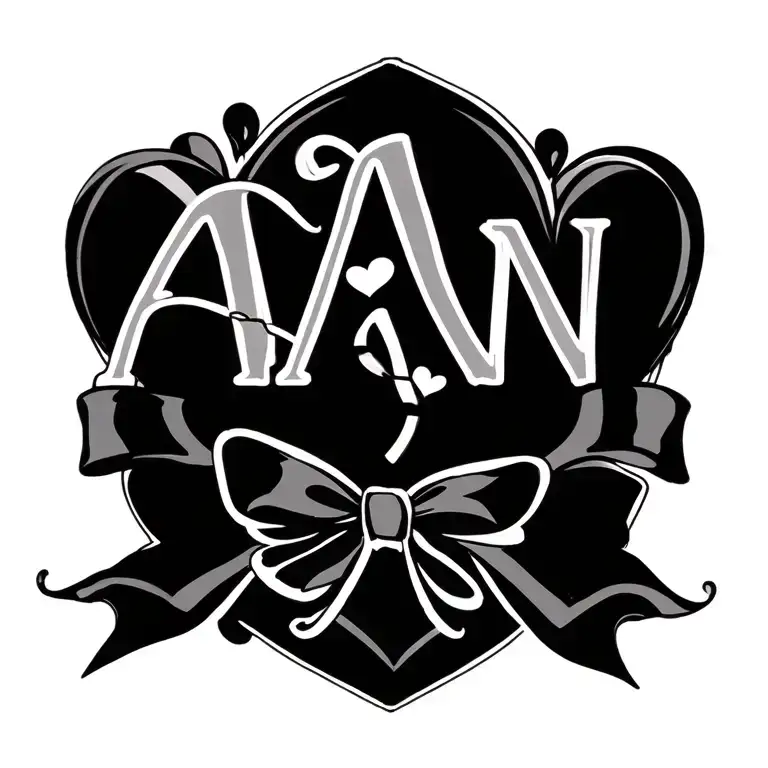 Initials A And N With Bow And Heart