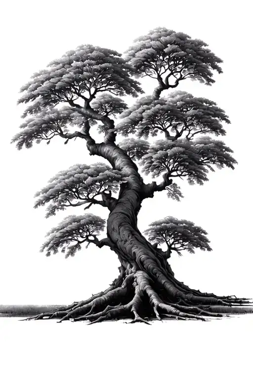 A Banyan Tree With Three Branches Having A Total Of 38 Leaves