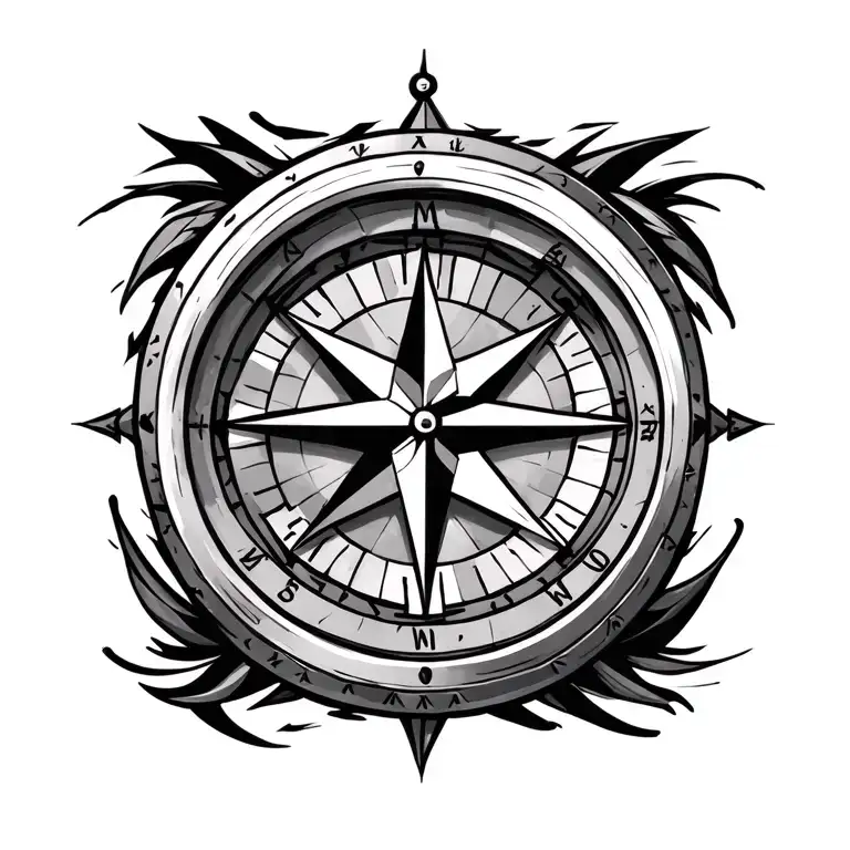 Compass With Geometric Design Inspired