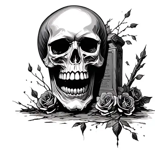 Skull And Tombstone