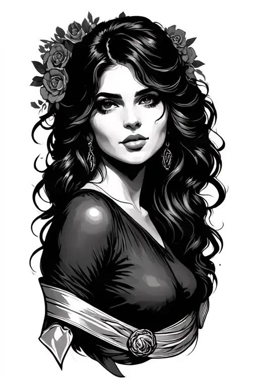 Lady With Bandoiler Sash