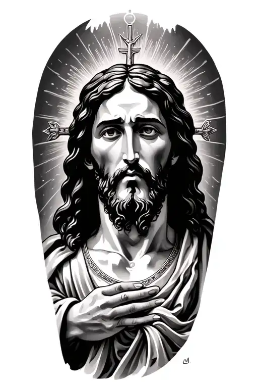Jesus Christ Holding Another Forearm