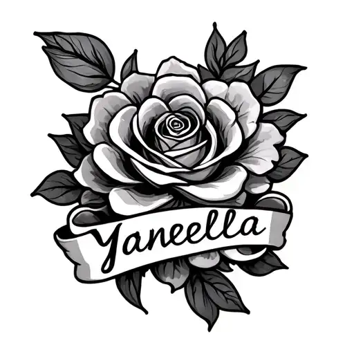Create A Tattoo With The Name Of Yanella With Details On The Forearm