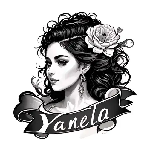 Create A Tattoo With The Name Of Yanella With Details On The Forearm