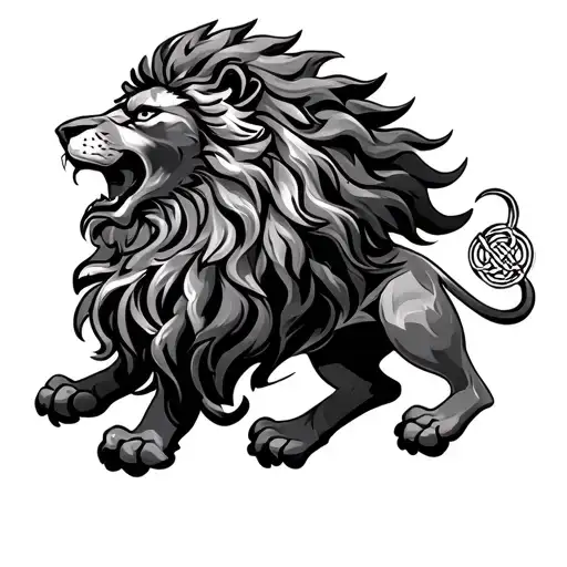 Scottish Lion With Celtic Knots