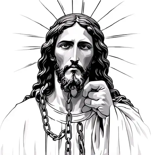 Jesus Christ Holding Chains