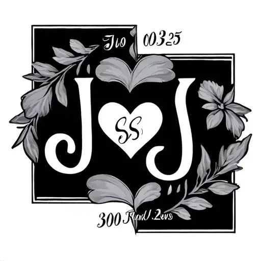 The Initials Js And Sj With A Heart To The Center And Below The Date 30 03 25