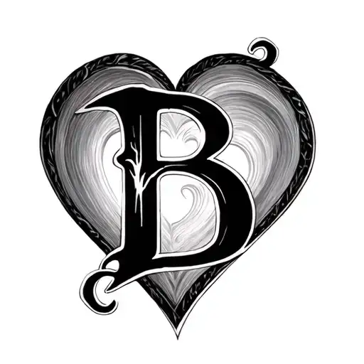 The Letter B In A Heart