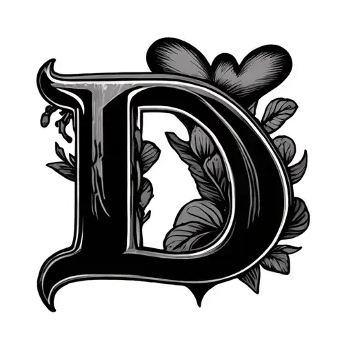 Letter D Love Heart