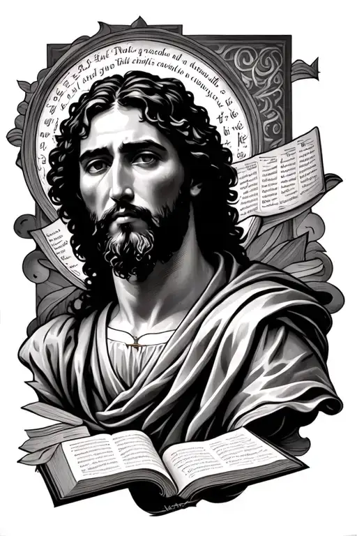 Joseph Surrounded By Bible Scriptures Around It