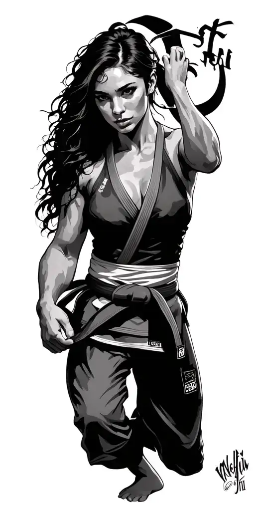 Jiu Jitsu Fighter Women Name Nefeli Fantasy Scene