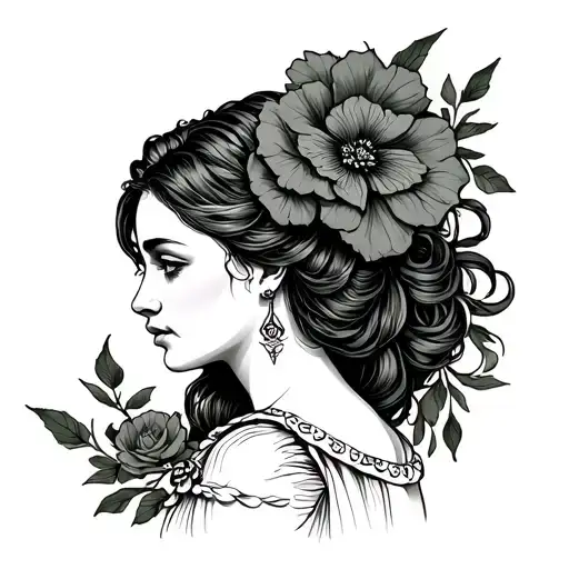 Irish Strong Woman Fine Line