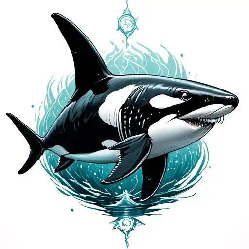 Pisces Zodiac And Orca Whale Shark