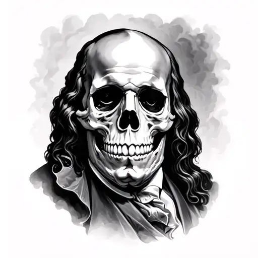 Benjamin Franklin Skull 100 Hidden Behind Face