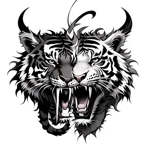 Tiger And Dragon Fighting