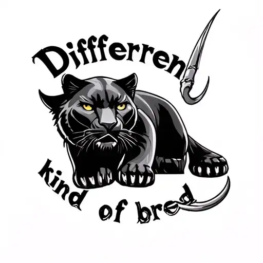 Black Panther Arm Tattoo Claw Mark With The Saying Different Kind Of Breed