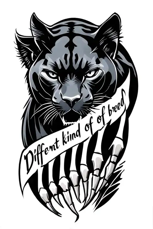 Black Panther Arm Tattoo Claw Mark With The Saying Different Kind Of Breed