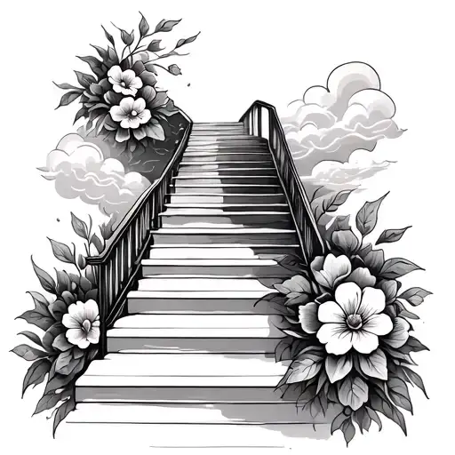 Stairway To Heaven Flowers Clouds