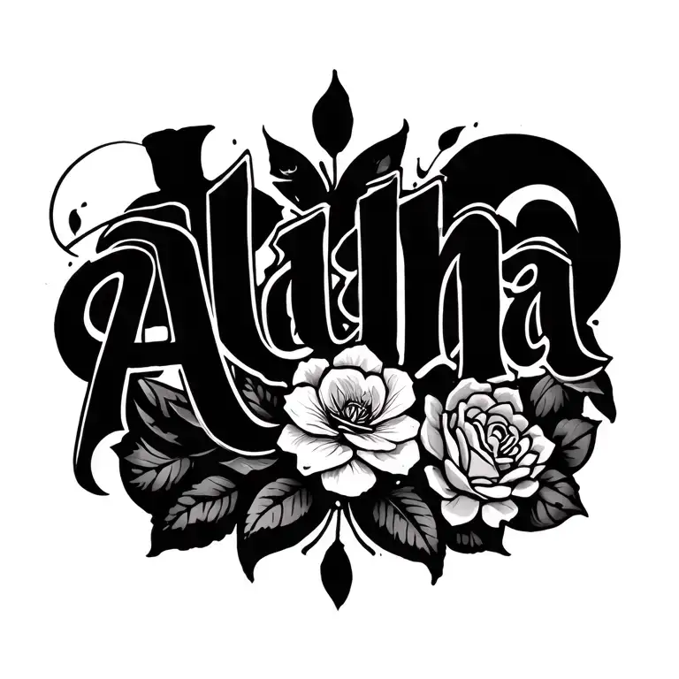 Aliaha Name Tattoo Designs Surrounding