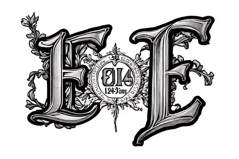 The Letters E And To Be Linked With Date Of Birth In Roman Figures