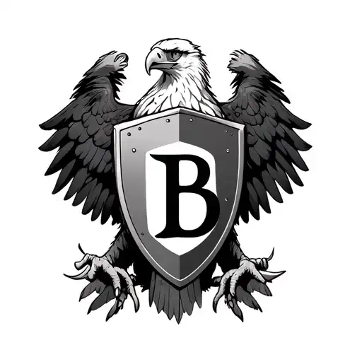 Eagle Holding A Shield With A B On It
