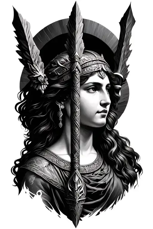 Ares Und Athena Greek Goddess Realistic Portrait