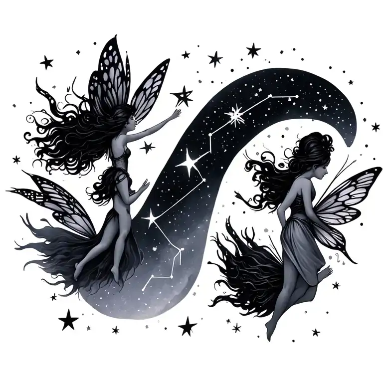 I Want 6 Littl Fairies Flying Around Stars And Constellations