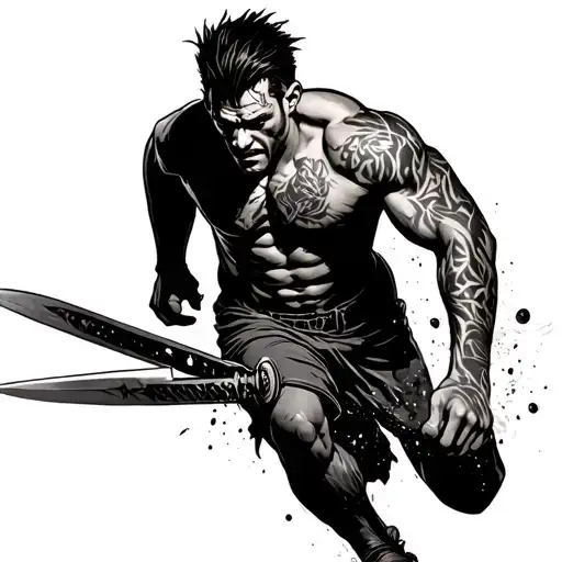 Man Running On A Daggers Edge