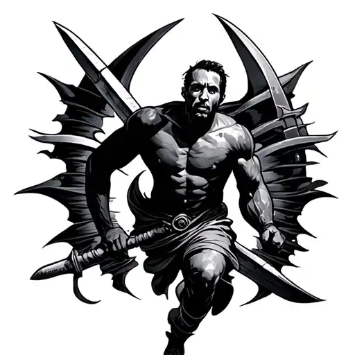 Man Running On A Daggers Edge