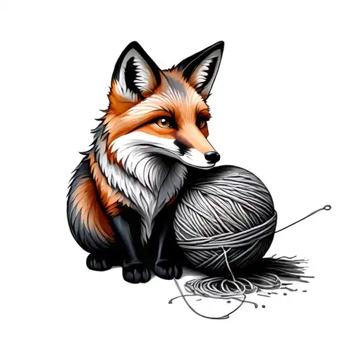 A Fox With A Ball Of Thread