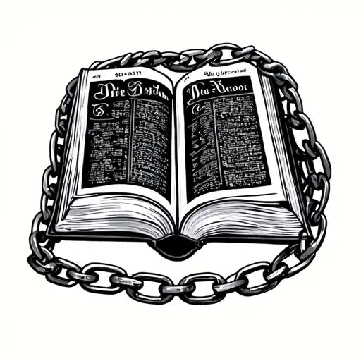 A Full Black And White Bible With Chains Around