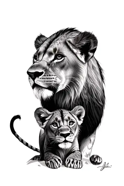 Lioness And Cub