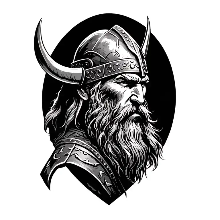 Viking In A Battlefield Looking Sideways