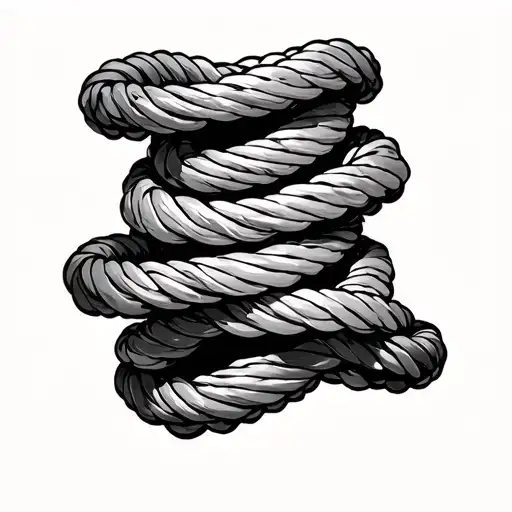 Intertwined Rope With 5 Unraveled Pieces