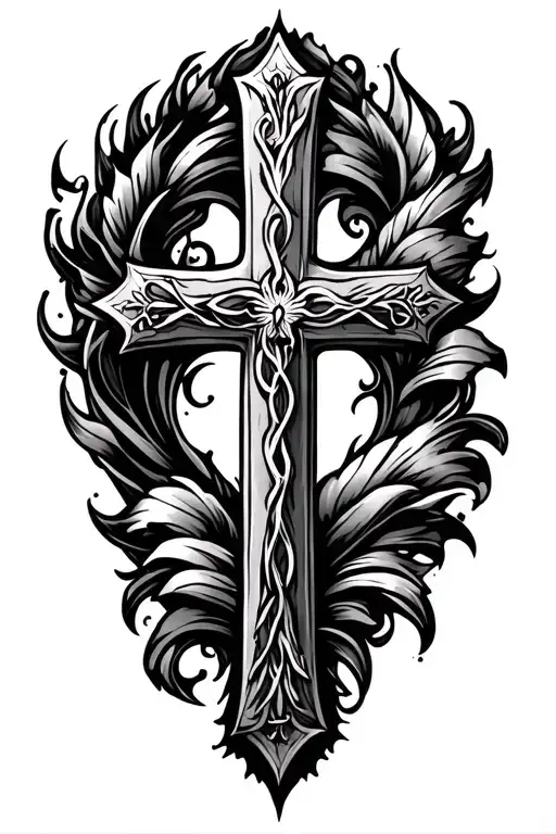 Cross Made Entirely Of Black