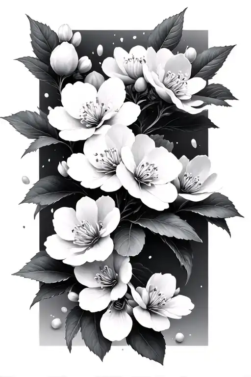 Cherry Blossom Branch With Flowers