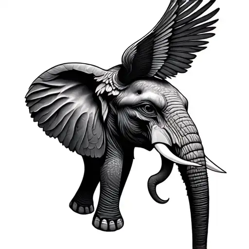 Bird On An Elephant Head