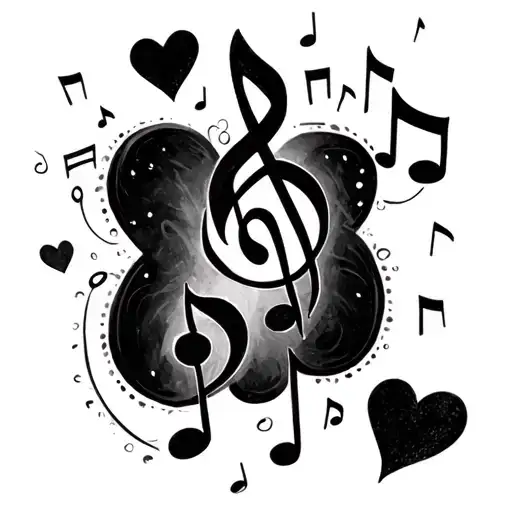 Music Notes And Hearts