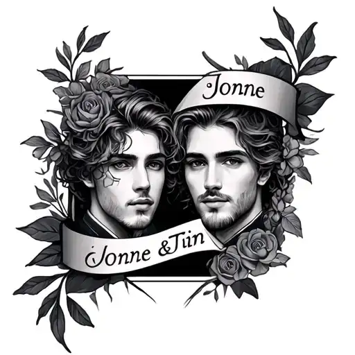 Tattoo With The Names Jonne And Tijn