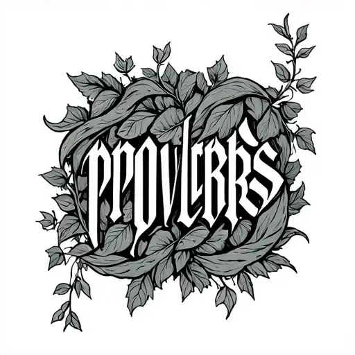 The Word Proverbs With Vines Growing Around Letters