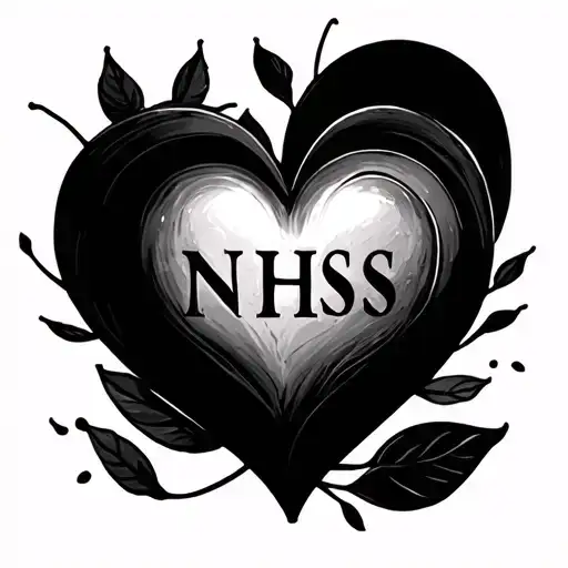 Minimalistic Feminine And Heart Tattoo With Initials Nhss