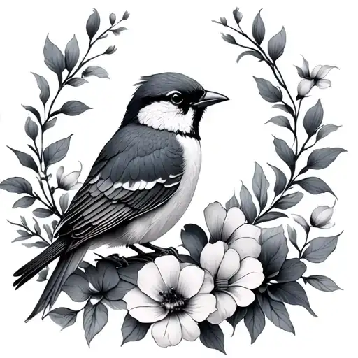 Name Flowers Birds Sitting