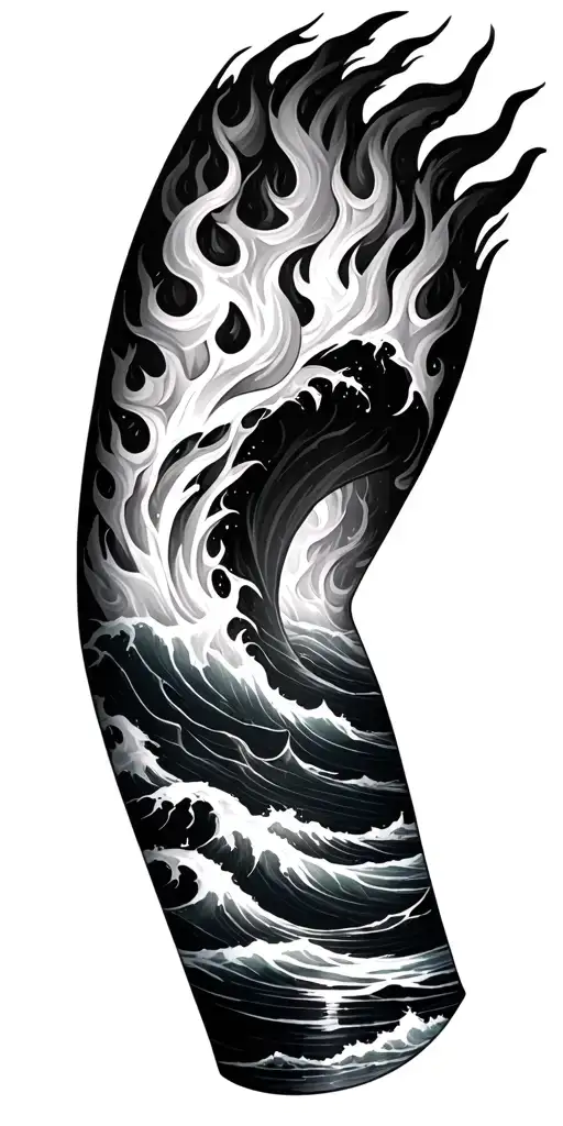 Fire And Ocean Arm Sleeve