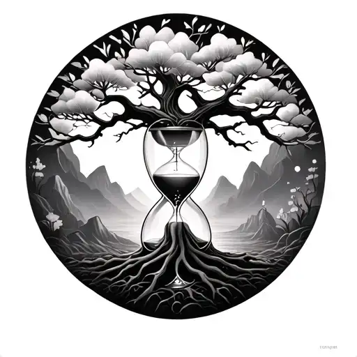 A Tree Of Life With An Embeded Hourglass