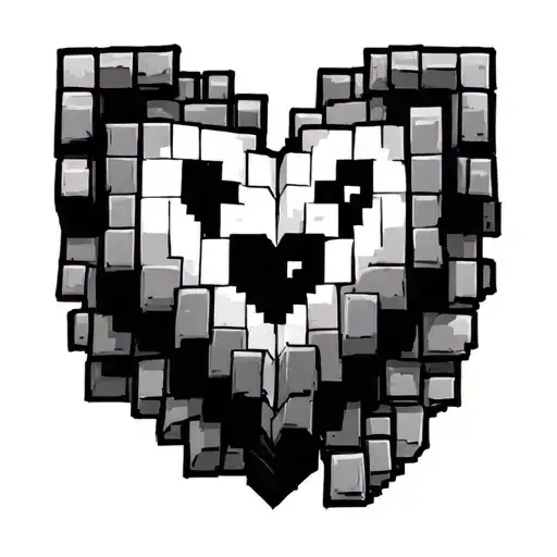 J With Minecraft Hearts