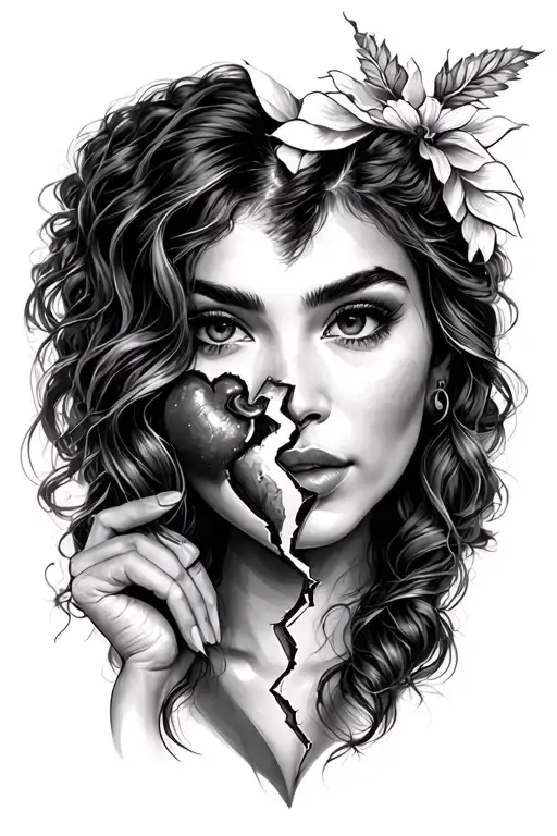 Venezualan Woman Holding A Broken Heart