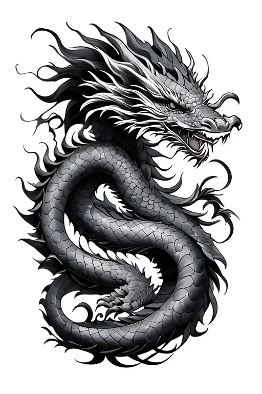 Traditional Japanese Dragon Wrapped