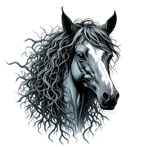 Kelpie Decaying Horse With Seaweed And Kelp As Hair