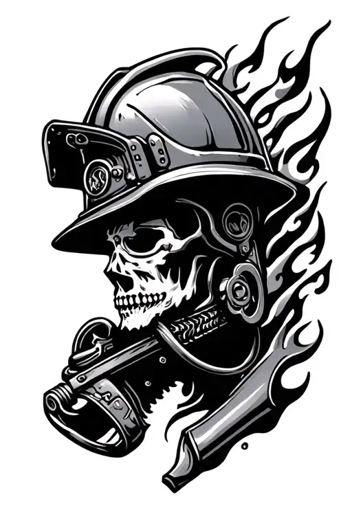 Firefighting Irons With Flames