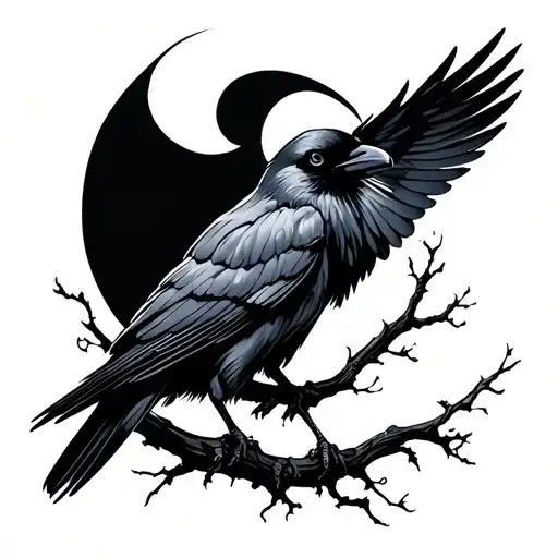 Crow And Moon